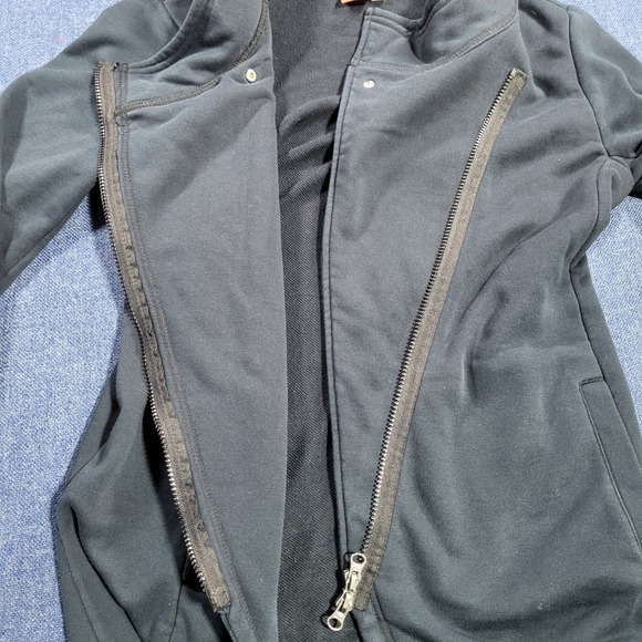 Puma Asymmetrical Zip Hoodie Jacket Navy Blue Women's Size L Sport Lifestyle - Picture 9 of 9